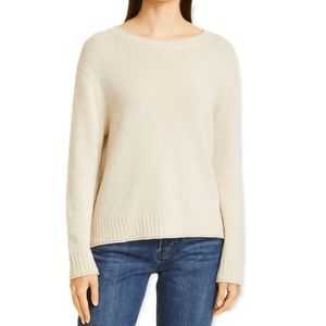JENNI KAYNE Wool Cashmere Blend Everyday Crewneck L cream